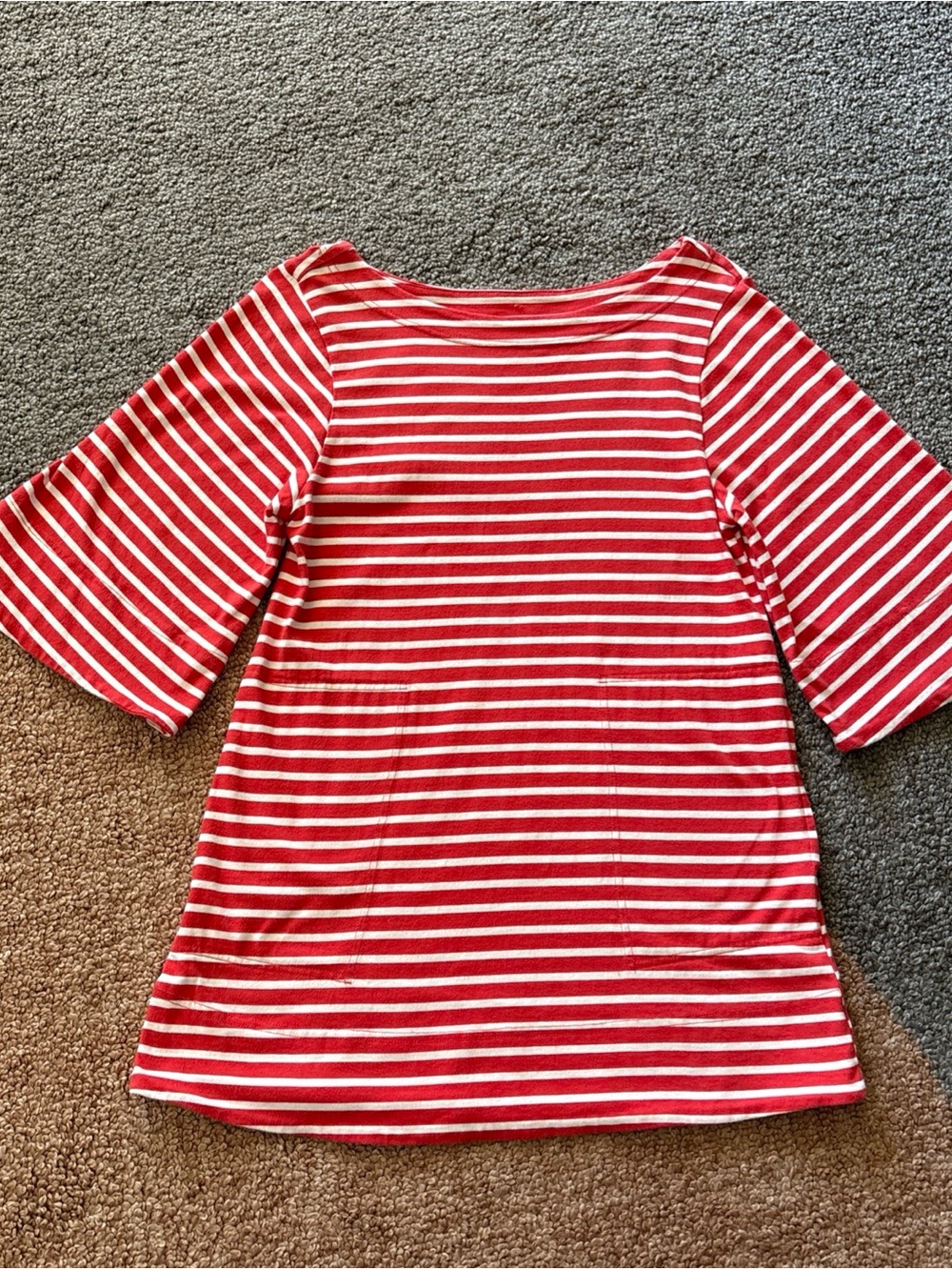 Free People free-est X Red and White Striped Boho Nautical Mini Dress Pockets